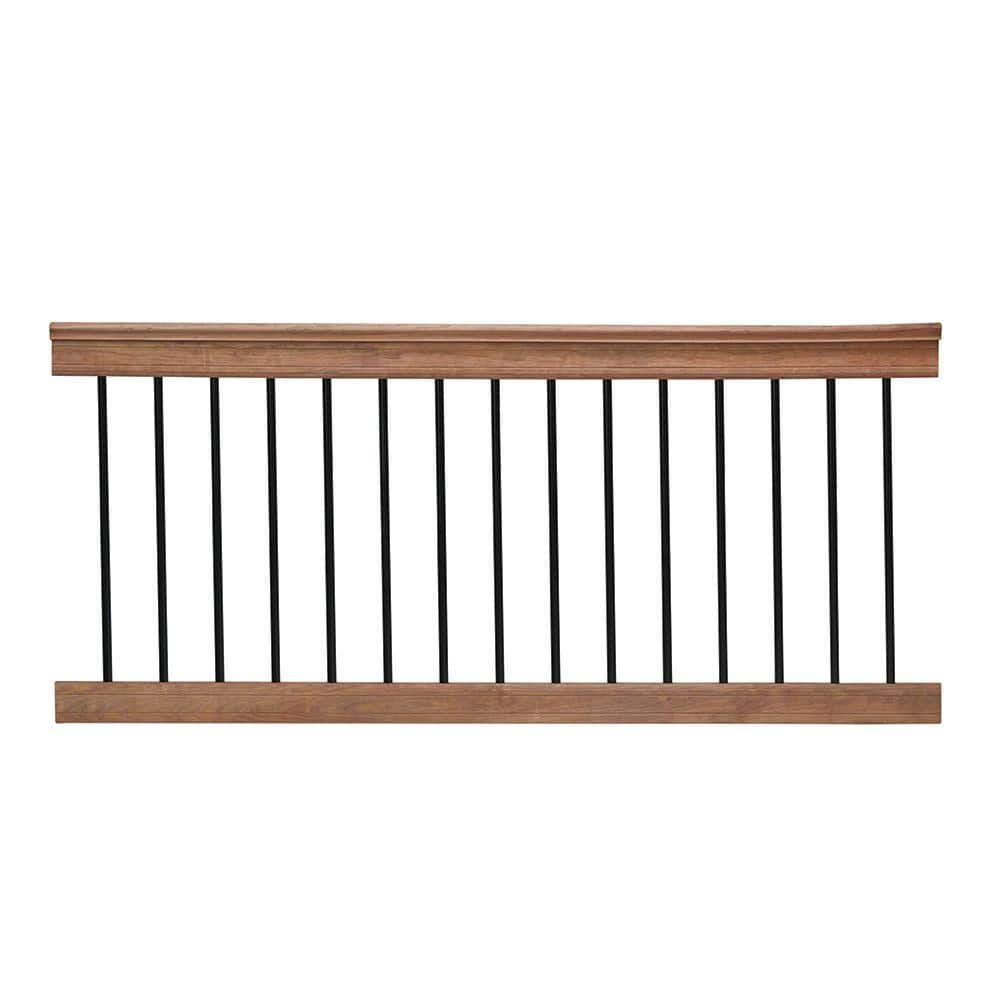 6 ft. Aluminum and Redwood Preassembled Rail Kit