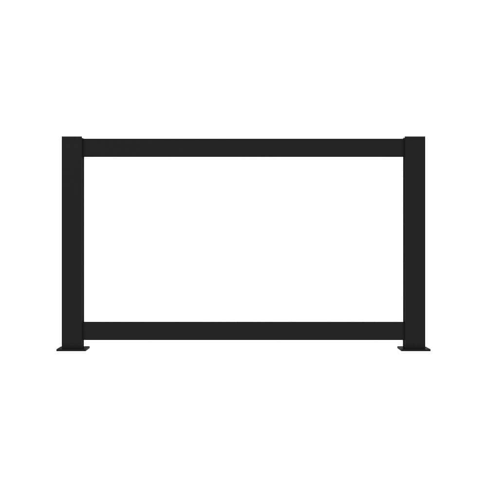 6 ft. x 3 ft. Matte Black Half Privacy Railing Panel Kit