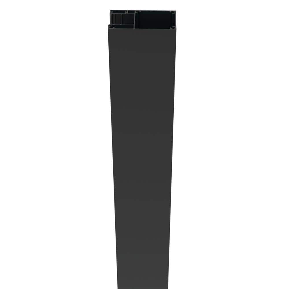 42 in. Matte Black End Surface Mount Post