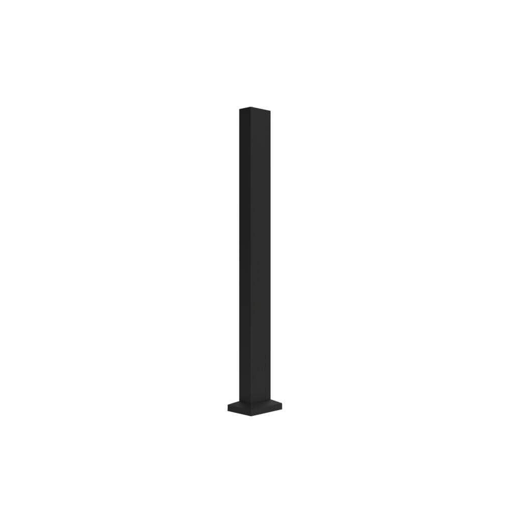 42 in. Matte Black End Surface Mount Post