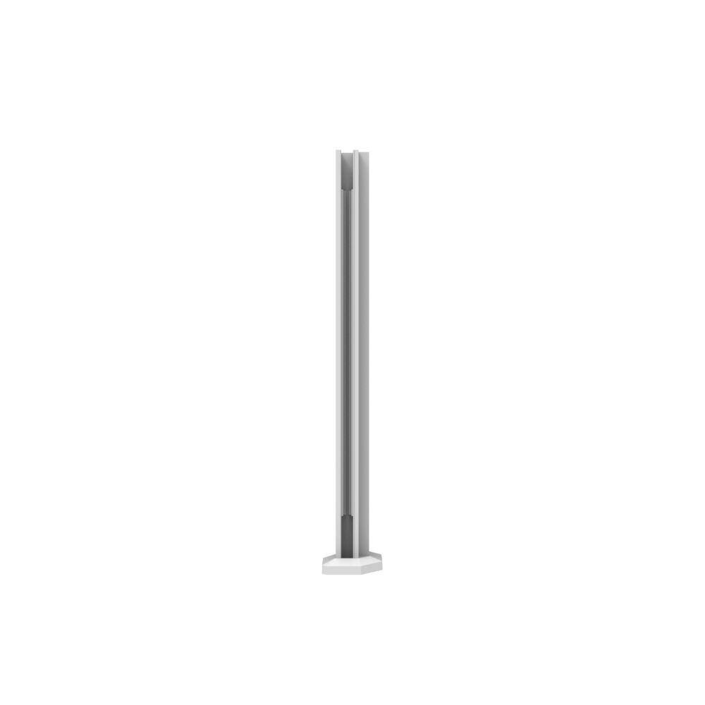 42 in. White Corner Surface Mount Post