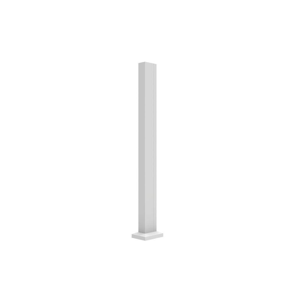 42 in. White End Surface Mount Post
