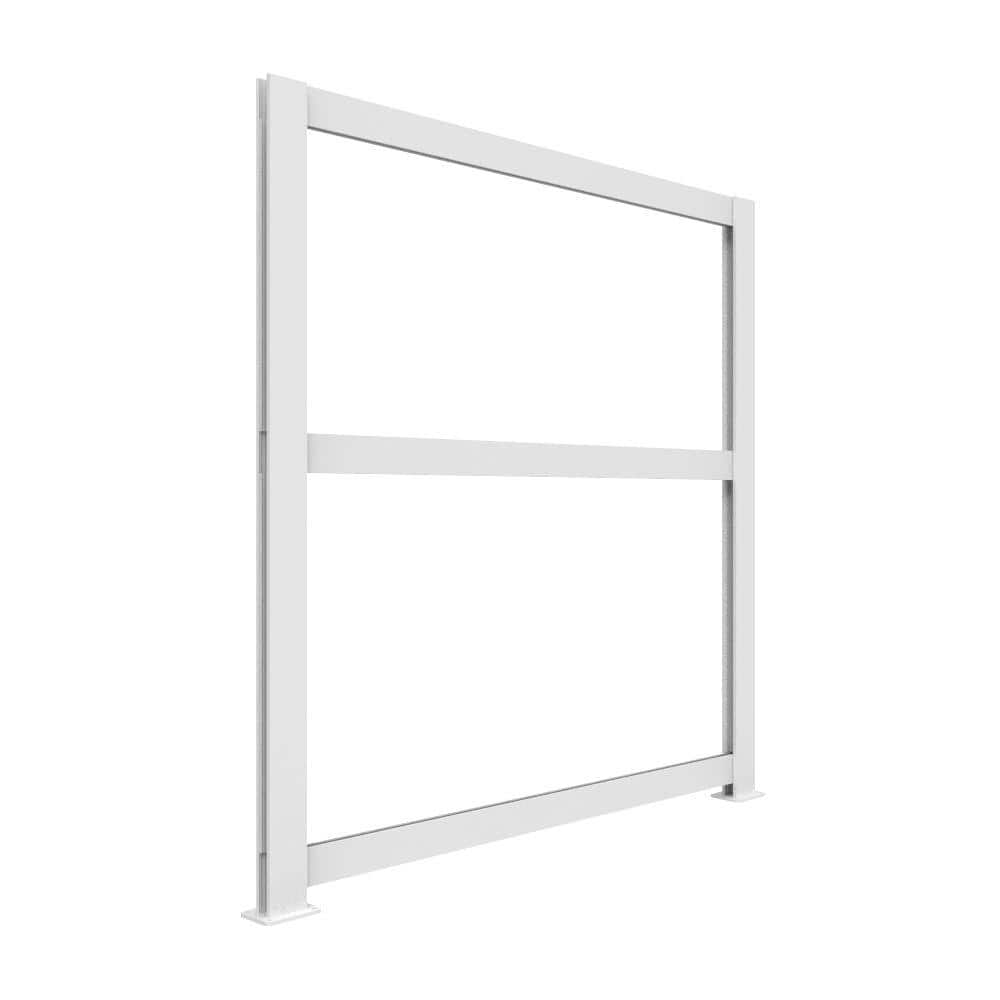 6 ft. x 6 ft. White Full Privacy Railing Panel Kit