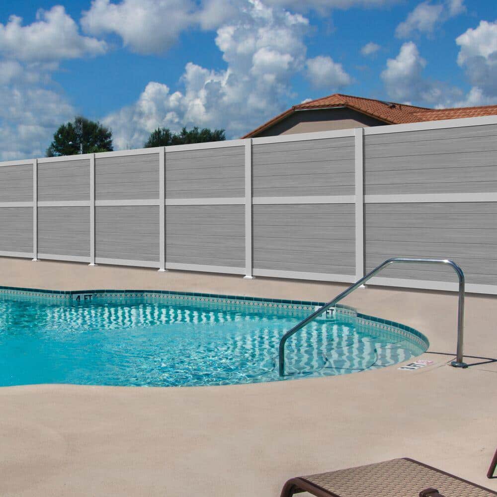 6 ft. x 6 ft. White Full Privacy Railing Panel Kit