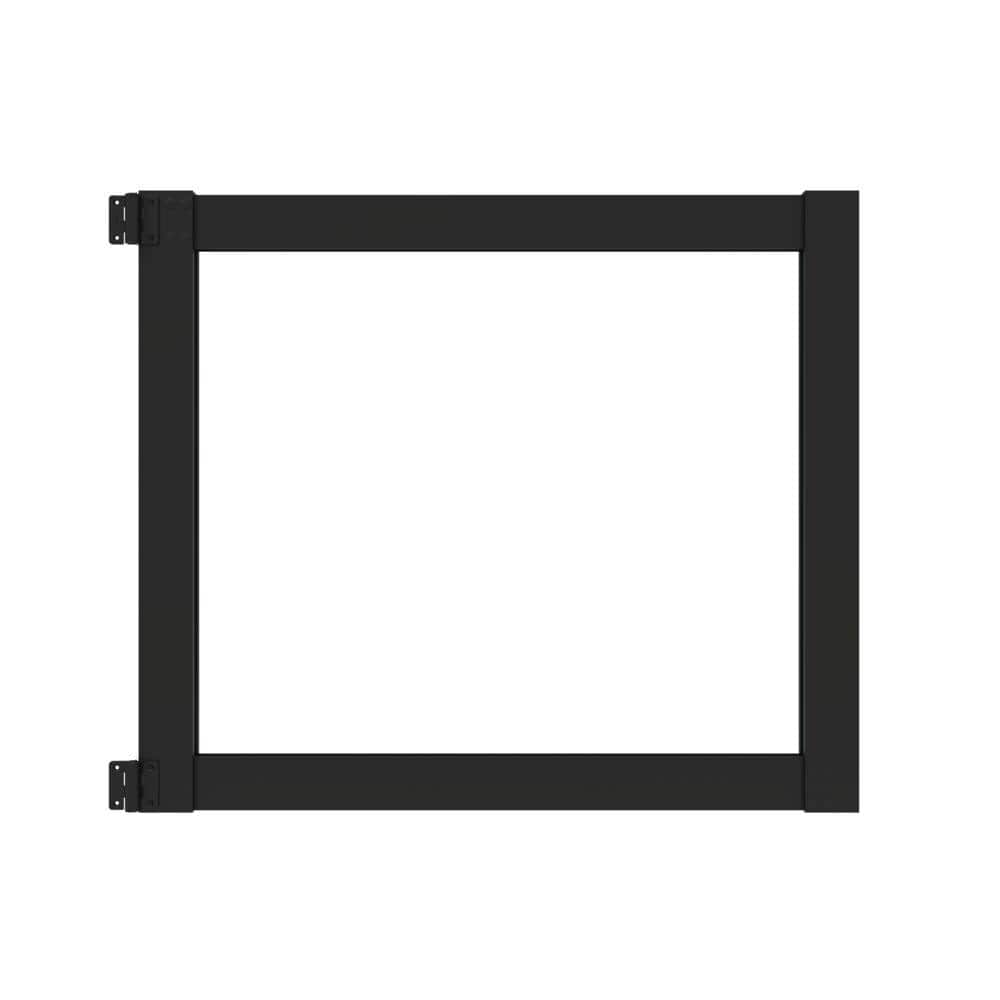 42 in. Matte Black Aluminum Privacy Rail Gate Kit