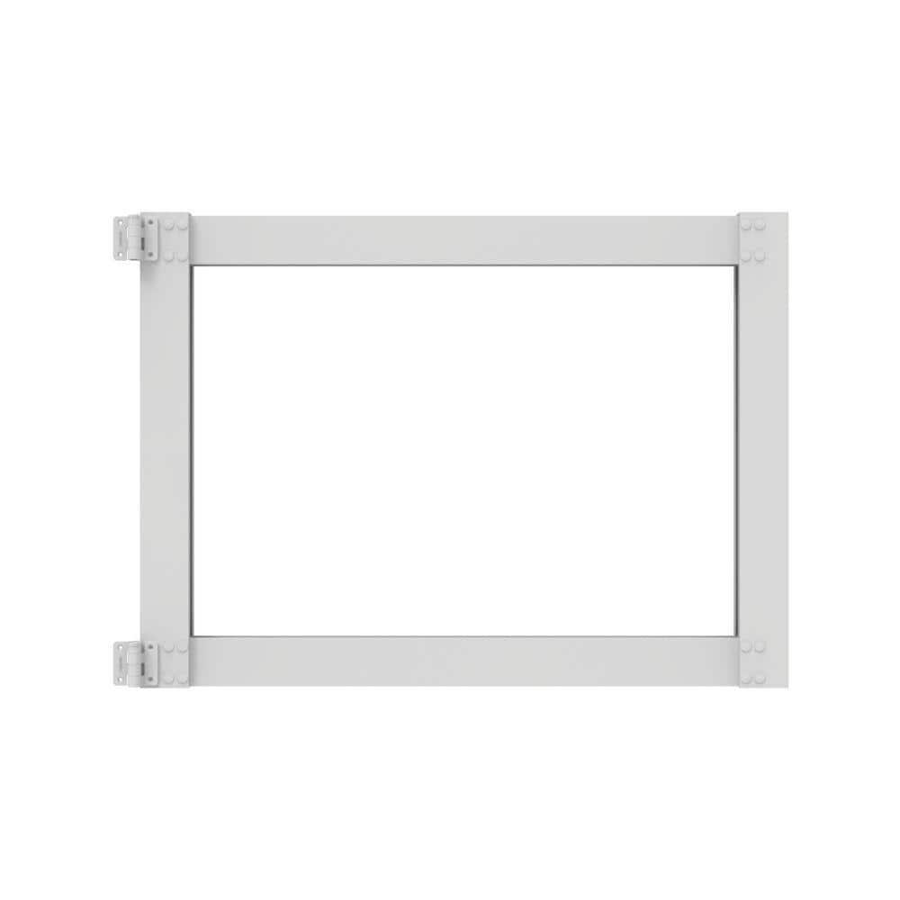 42 in. White Aluminum Privacy Rail Gate Kit