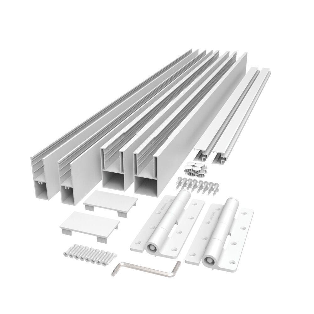 42 in. White Aluminum Privacy Rail Gate Kit