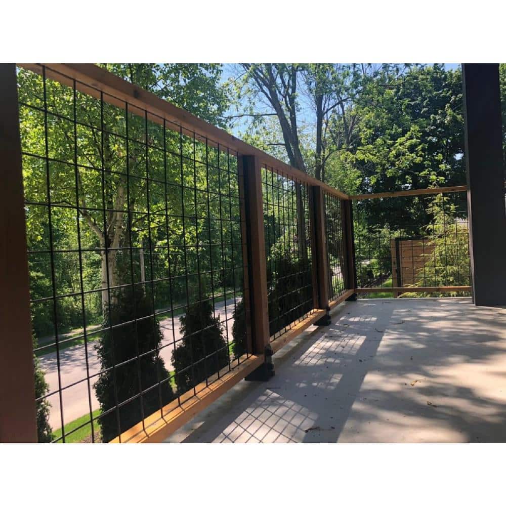 36 in. x 96 in. Wild Hog Black Metal Railing Panel