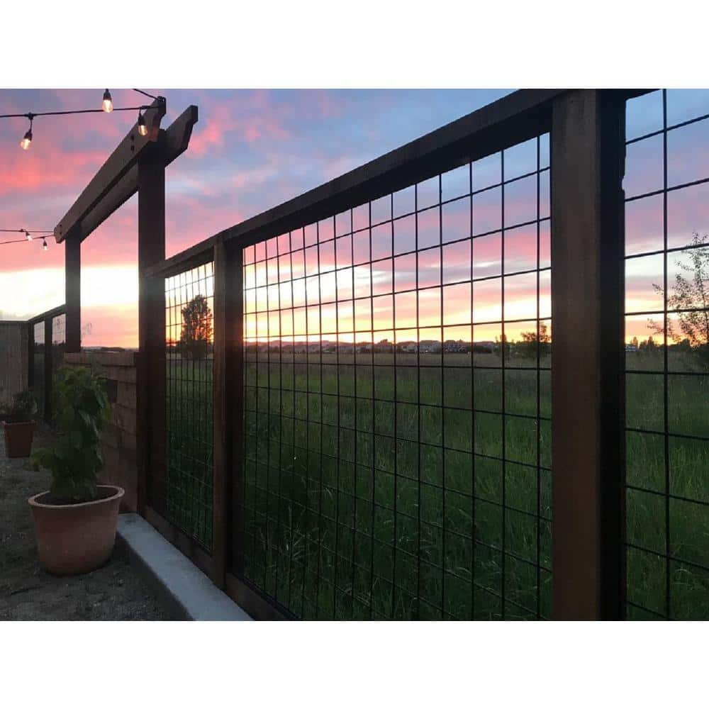 36 in. x 96 in. Wild Hog Black Metal Railing Panel