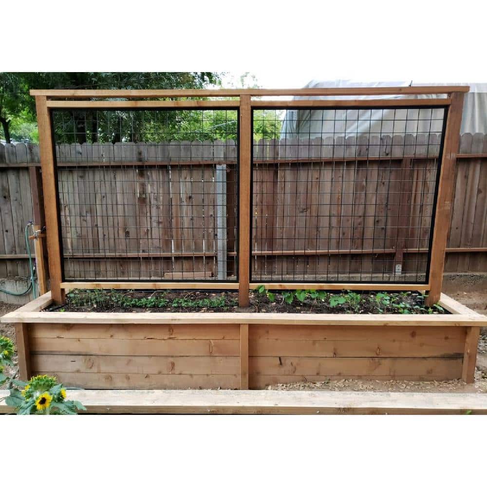 36 in. x 96 in. Wild Hog Black Metal Railing Panel