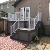 36 in. H x 72 in. W White Aluminum Level Railing Kit