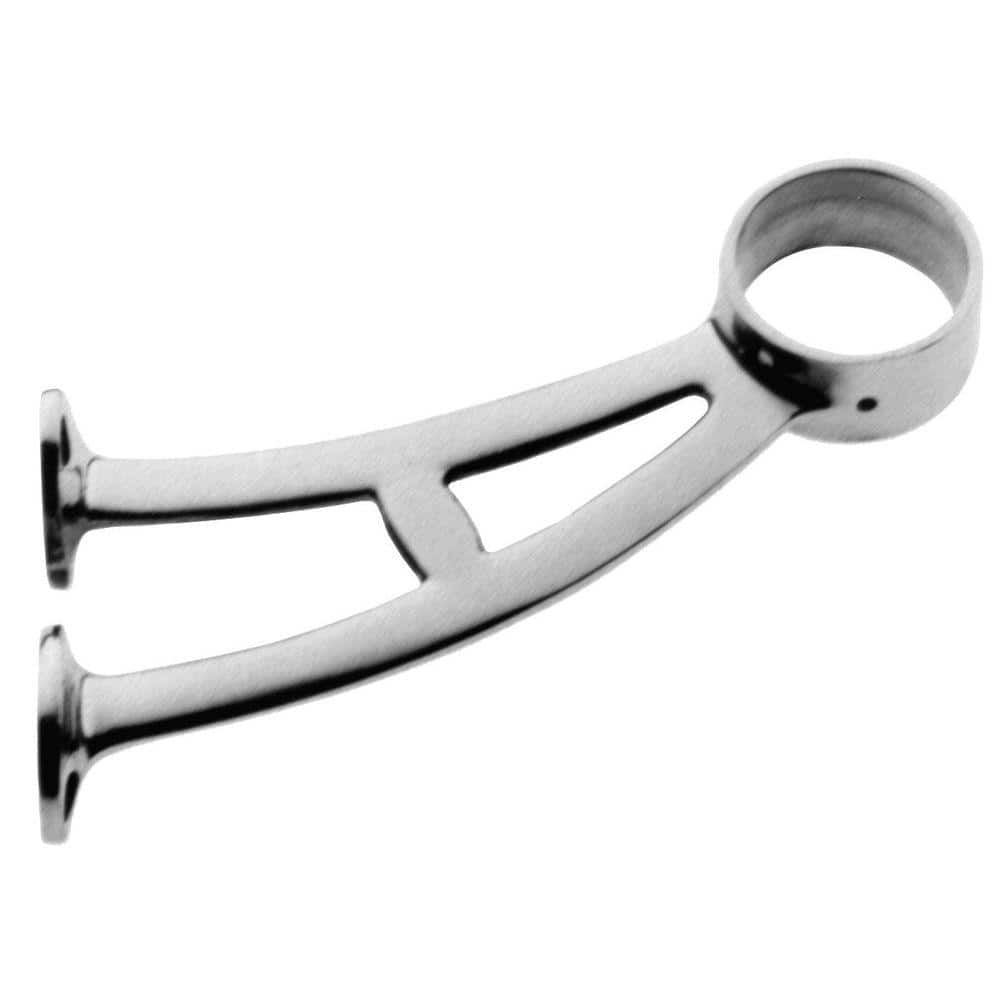 Satin Stainless Steel Bar Foot Rail Mount Bracket for 2 in. Outside Diameter Tubing