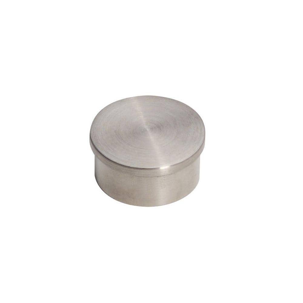 Satin Stainless Steel Flush End Cap for 2 in. Outside Diameter Tubing