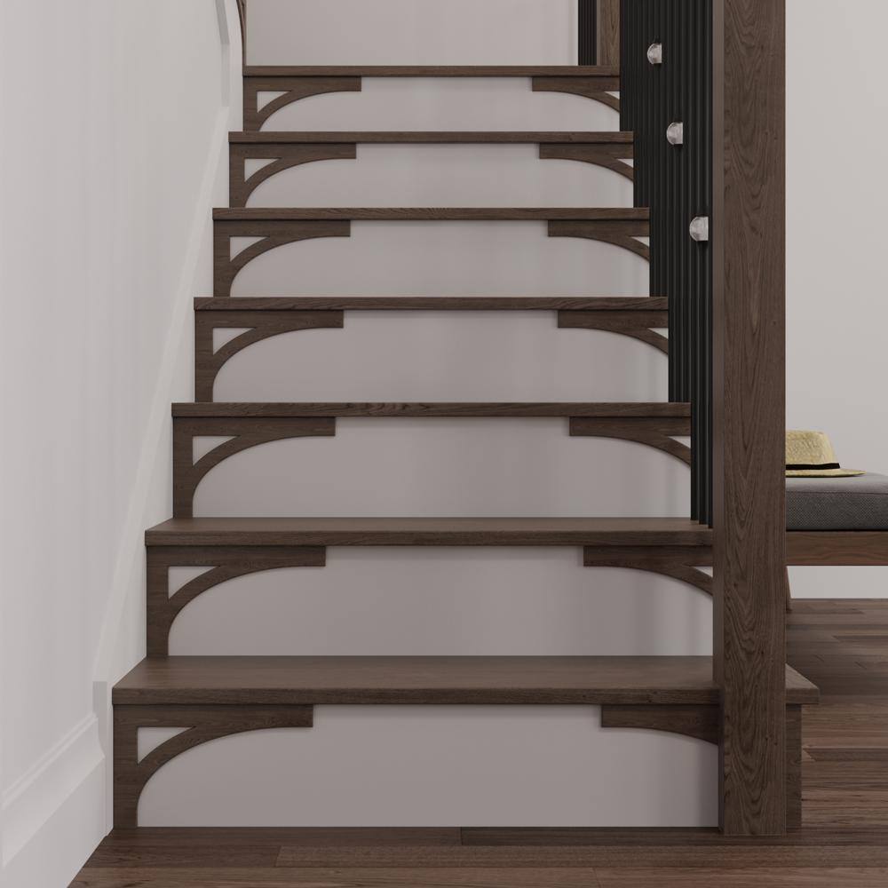 #54 8.125 in. x 11.50 in. x 0.25 in. Oak Stair Bracket Left