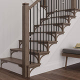 #54 8.125 in. x 11.50 in. x 0.25 in. Oak Stair Bracket Left