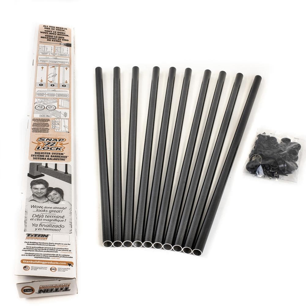31 in. Snap and Lock Polycarbonate with Aluminum Baluster Kits Round (Case with 10 Kits)