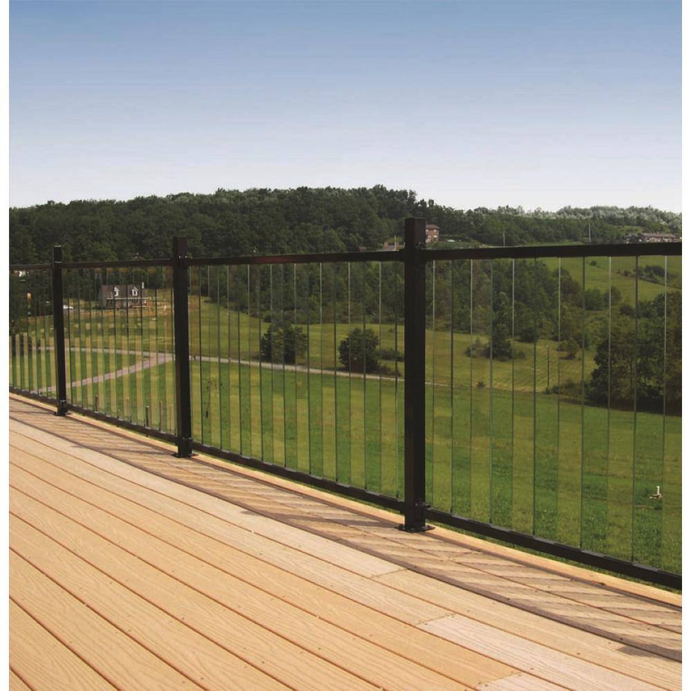 Al13 Home Pure View 6 ft. W x 1.3 in. H Matte White Stair Rail for Glass Panel (Pair)