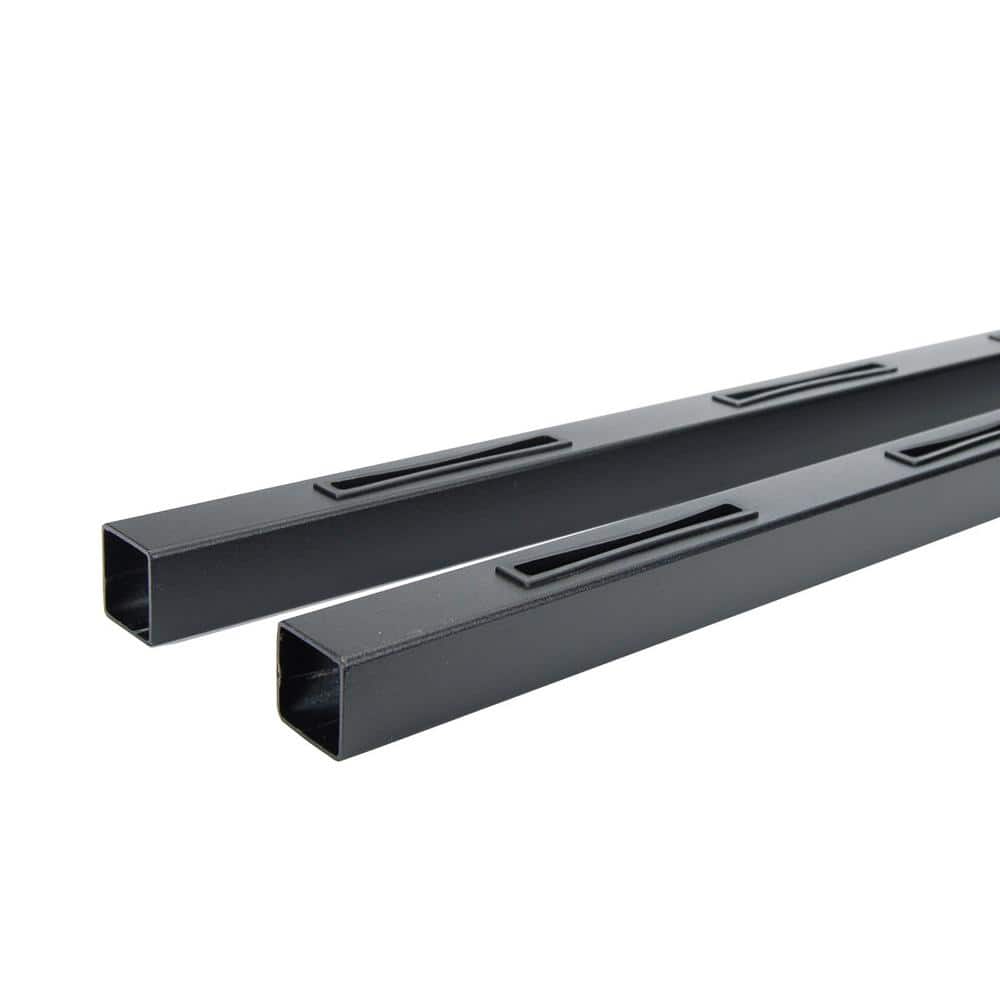 Al13 Home Pure View 6 ft. W x 1.3 in. H Black Sand Stair Rail for Glass Panel (Pair)