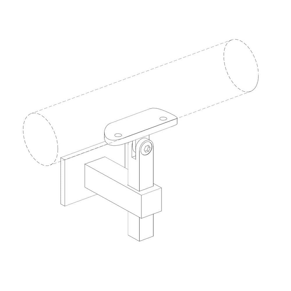 Square With Flat Bottom 2.5 in. Stainless Steel Handrail Wall Bracket