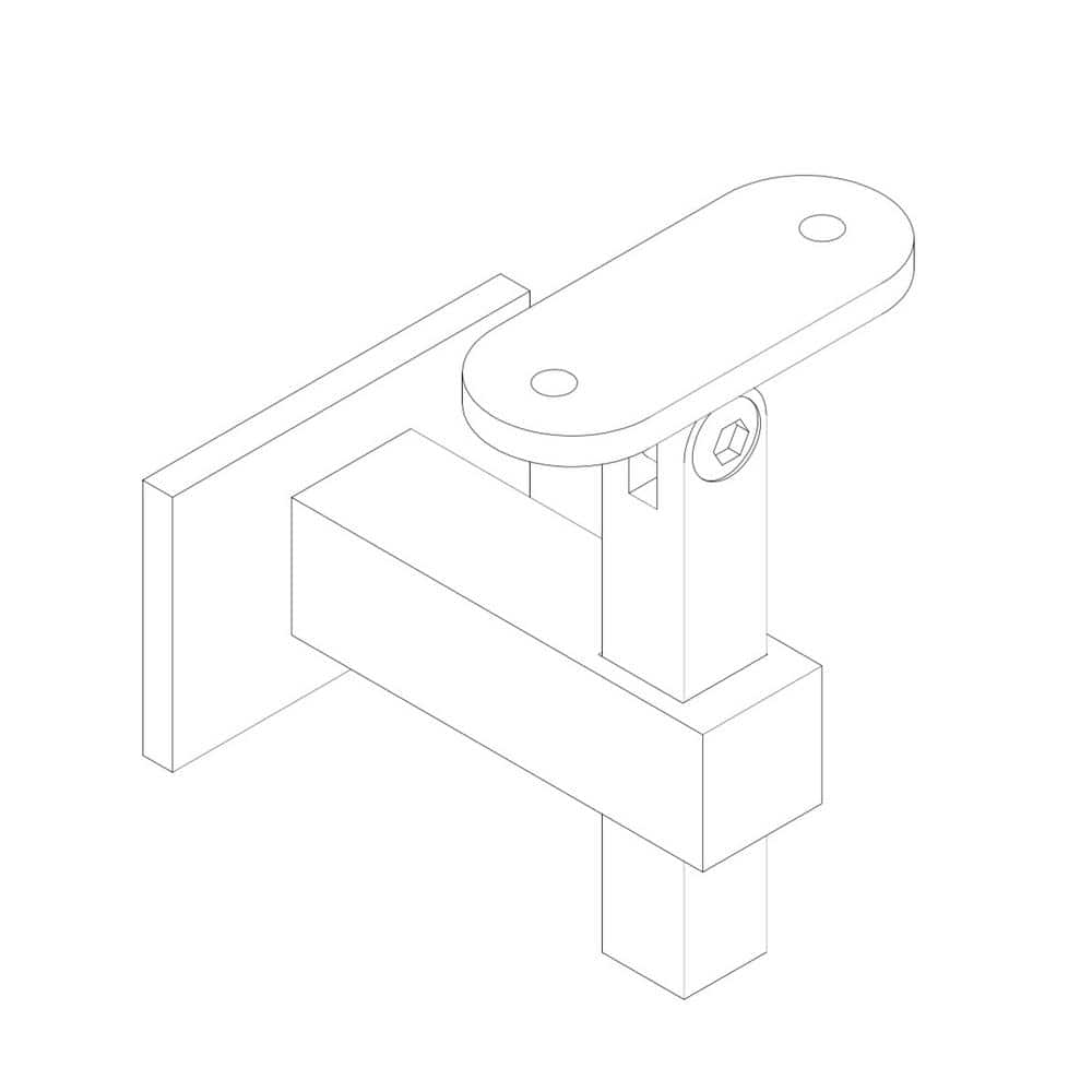 Square With Flat Bottom 2.5 in. Stainless Steel Handrail Wall Bracket