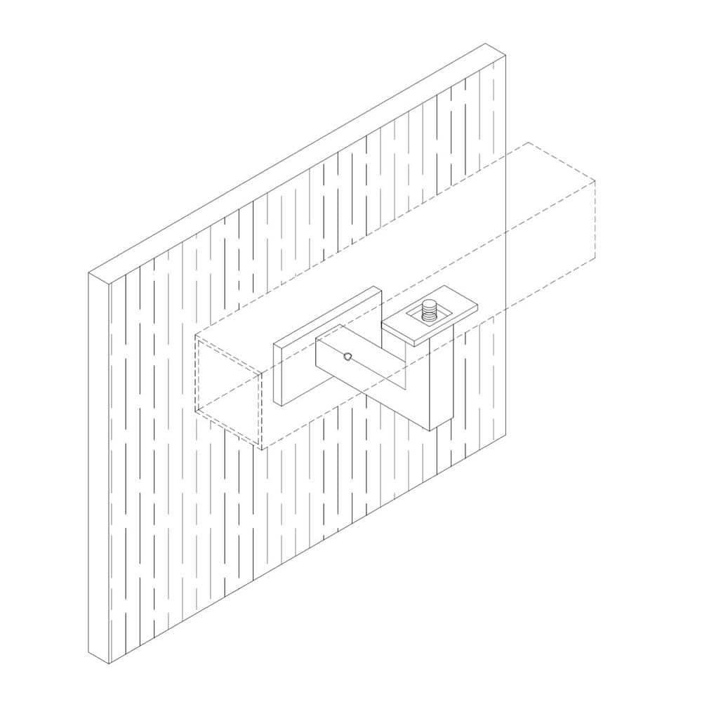 Square Slim 2.5 in. Stainless Steel Handrail Wall Bracket