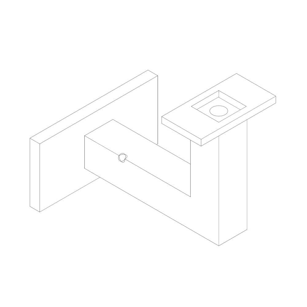 Square Slim 2.5 in. Stainless Steel Handrail Wall Bracket