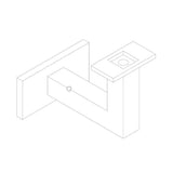 Square Slim 2.5 in. Stainless Steel Handrail Wall Bracket