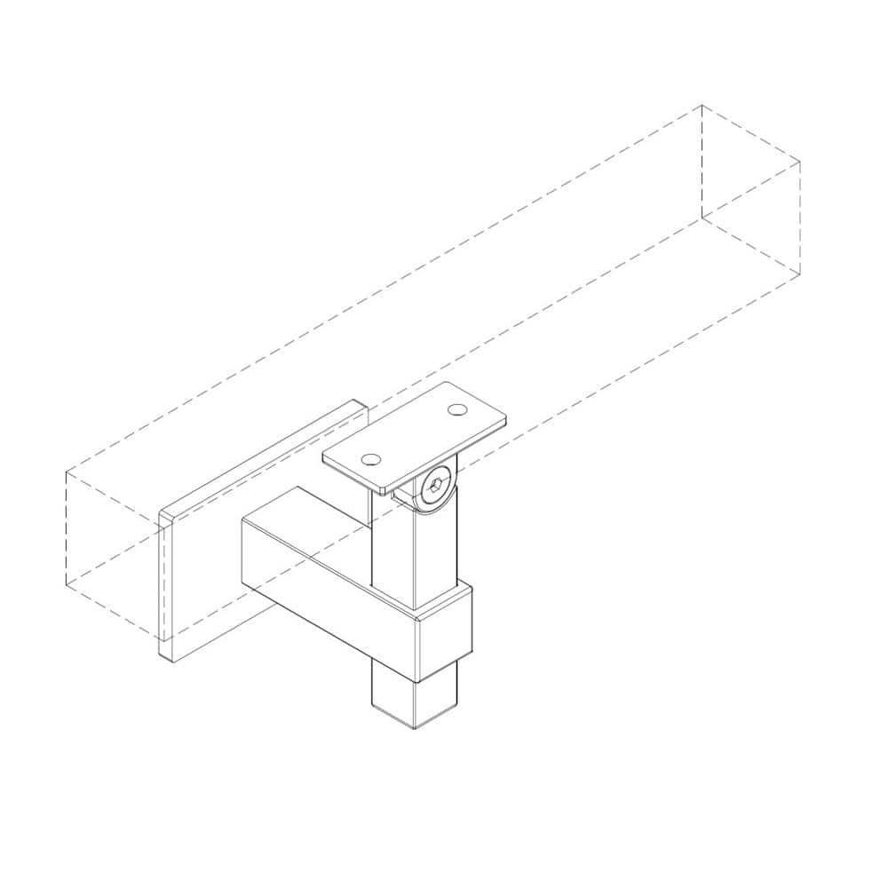 Square Magnetar 2.5 in. Stainless Steel Handrail Wall Bracket