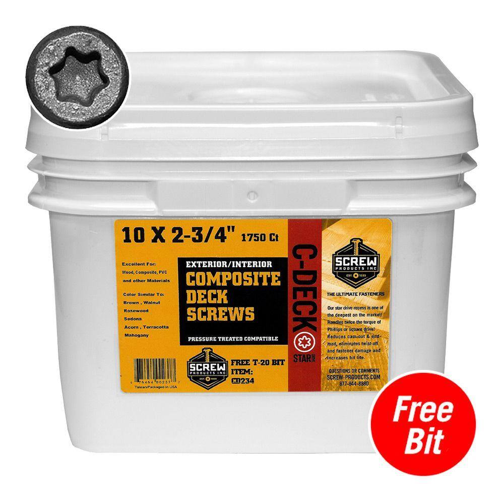 DeckLok #10 x 2-3/4 in. Star Drive Self-Countersinking Flat Head ACQ Compatible Gravel Path Composite Deck Screws (75-Piece)