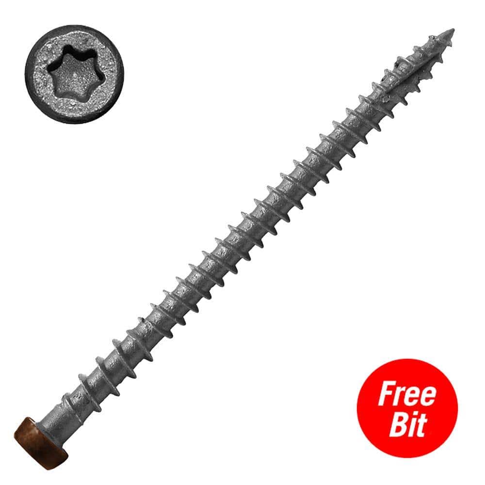DeckLok #10 x 2-3/4 in. Star Drive Self-Countersinking Flat Head ACQ Compatible Mountain Cedar Composite Deck Screws (350-Piece)