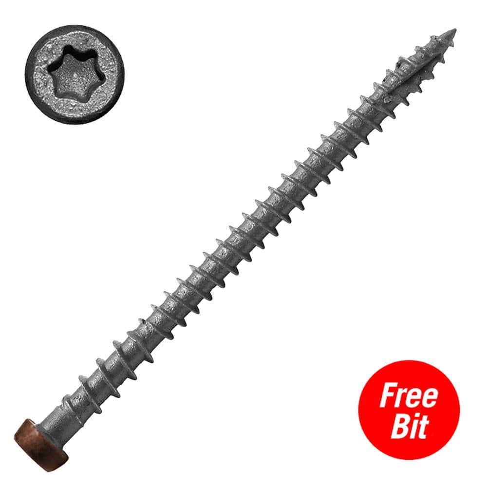 DeckLok #10 x 2-3/4 in. Star Drive Self-Countersinking Flat Head ACQ Compatible Redwood Composite Deck Screws (75 per Pack)