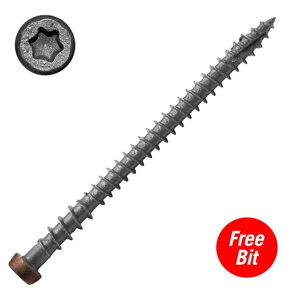 DeckLok #10 x 2-3/4 in. Star Drive Self-Countersinking Flat Head ACQ Compatible Teak Composite Deck Screws (75 per Pack)