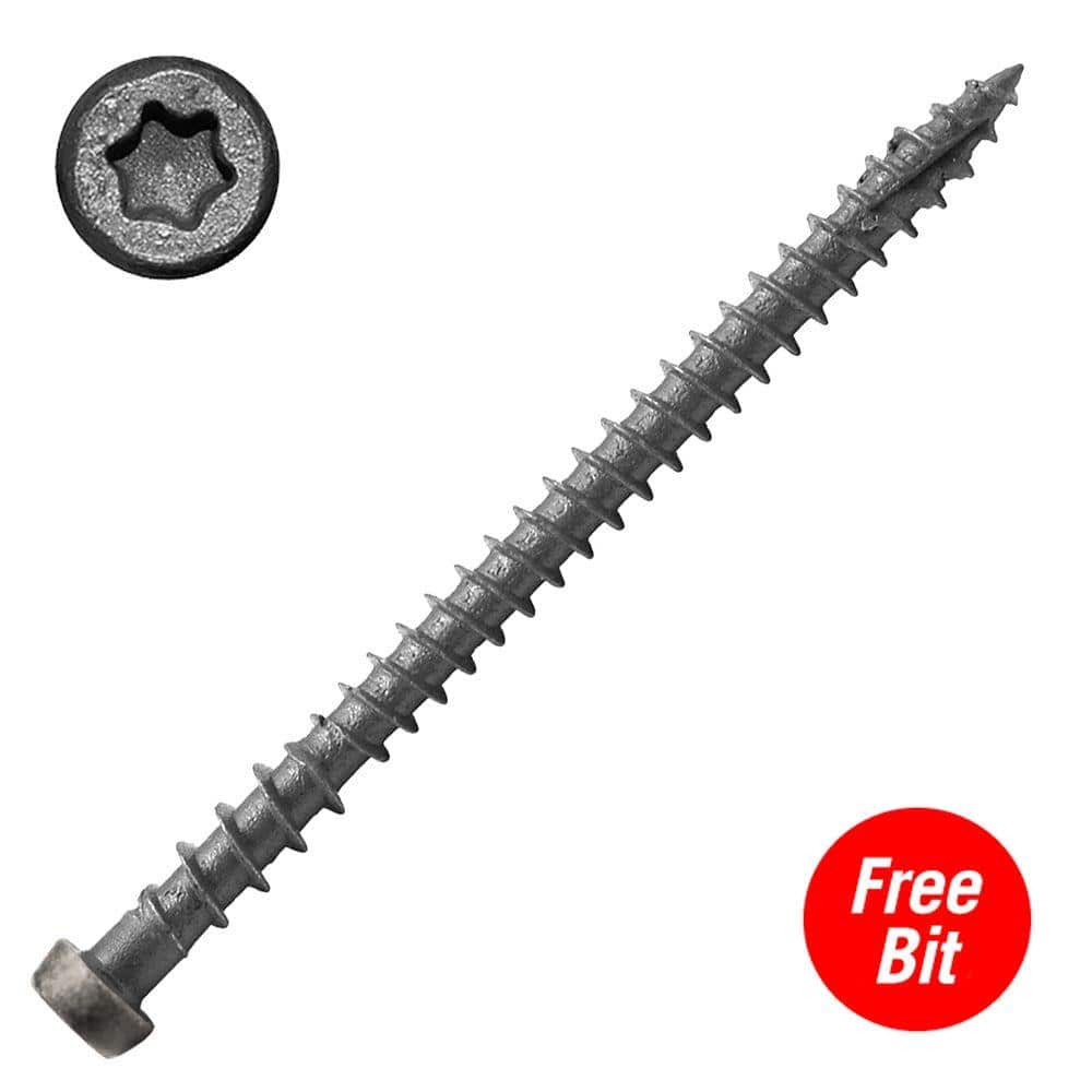 DeckLok #10 x 2-3/4 in. Star Drive Self-Countersinking Flat Head ACQ Compatible Gray Composite Deck Screws (75 per Pack)