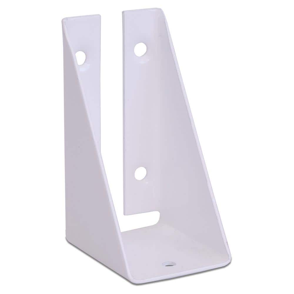DeckLok White Powder Coated Steel Bracket with Screws for Fence Section to Deck Rail Post Connections