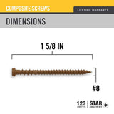 DECKMATE 8 1-5/8 in. Brown Star Pan-Head Composite Deck Screws 1 lbs. Box (147-Piece)