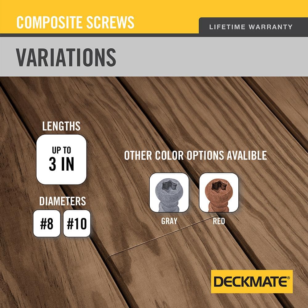 DECKMATE 10 x 2-1/2 in. Brown Pan-Head Composite  Deck Screws 5 lbs.-Box (371-Piece)