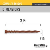 DECKMATE 10 x 3 in. Red Star Pan-Head Composite Deck Screws 5 lbs.-Box (310-Piece)