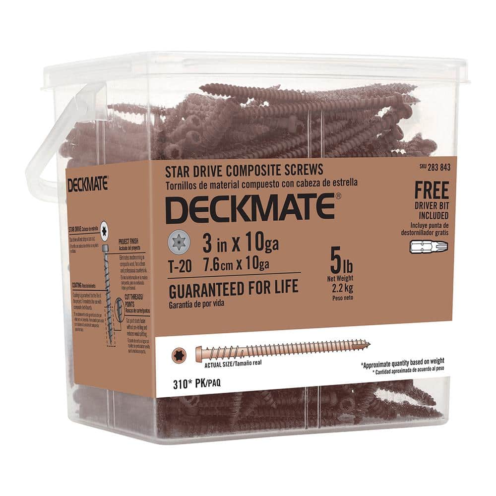 DECKMATE 10 x 3 in. Red Star Pan-Head Composite Deck Screws 5 lbs.-Box (310-Piece)