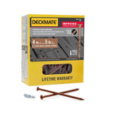 DECKMATE #10 4 in. Red Flat-Head Square Drive Deck Screw Exterior Self-Starting 5 lbs. Box (435-Piece)