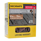 DECKMATE #10 4 in. Red Flat-Head Square Drive Deck Screw Exterior Self-Starting 5 lbs. Box (435-Piece)