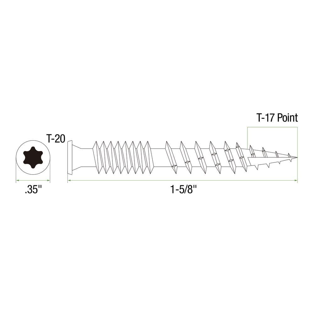 DECKMATE #8 x 1-5/8 in. Coarse Brown Polymer-Plated Steel Star--Drive Composite Deck Screws (1 lb. per Box)