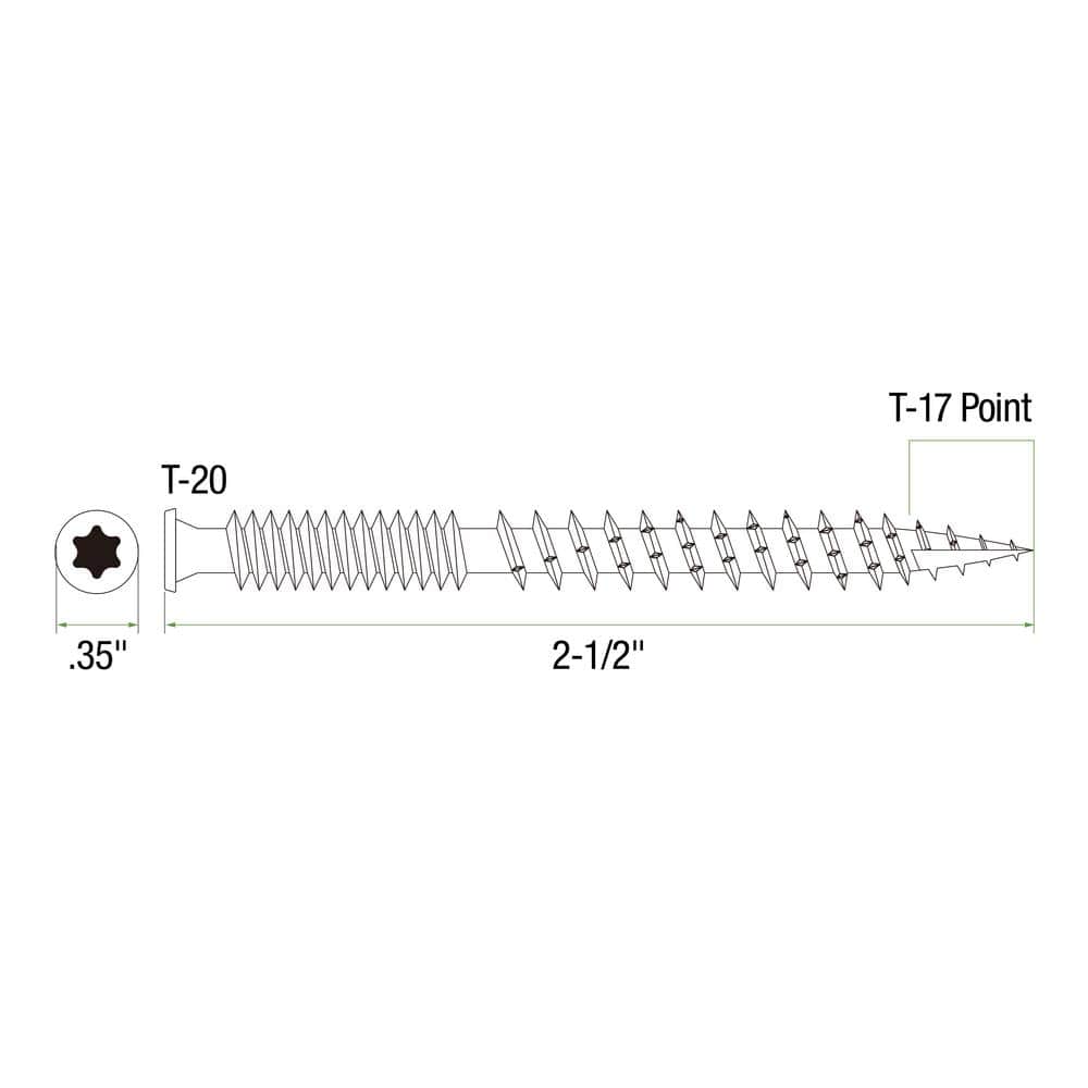 DECKMATE #9 x 2-1/2 in. Gray Star-Drive Pan-Head Coarse Composite Deck Screw 10 lbs. box (729 pcs)