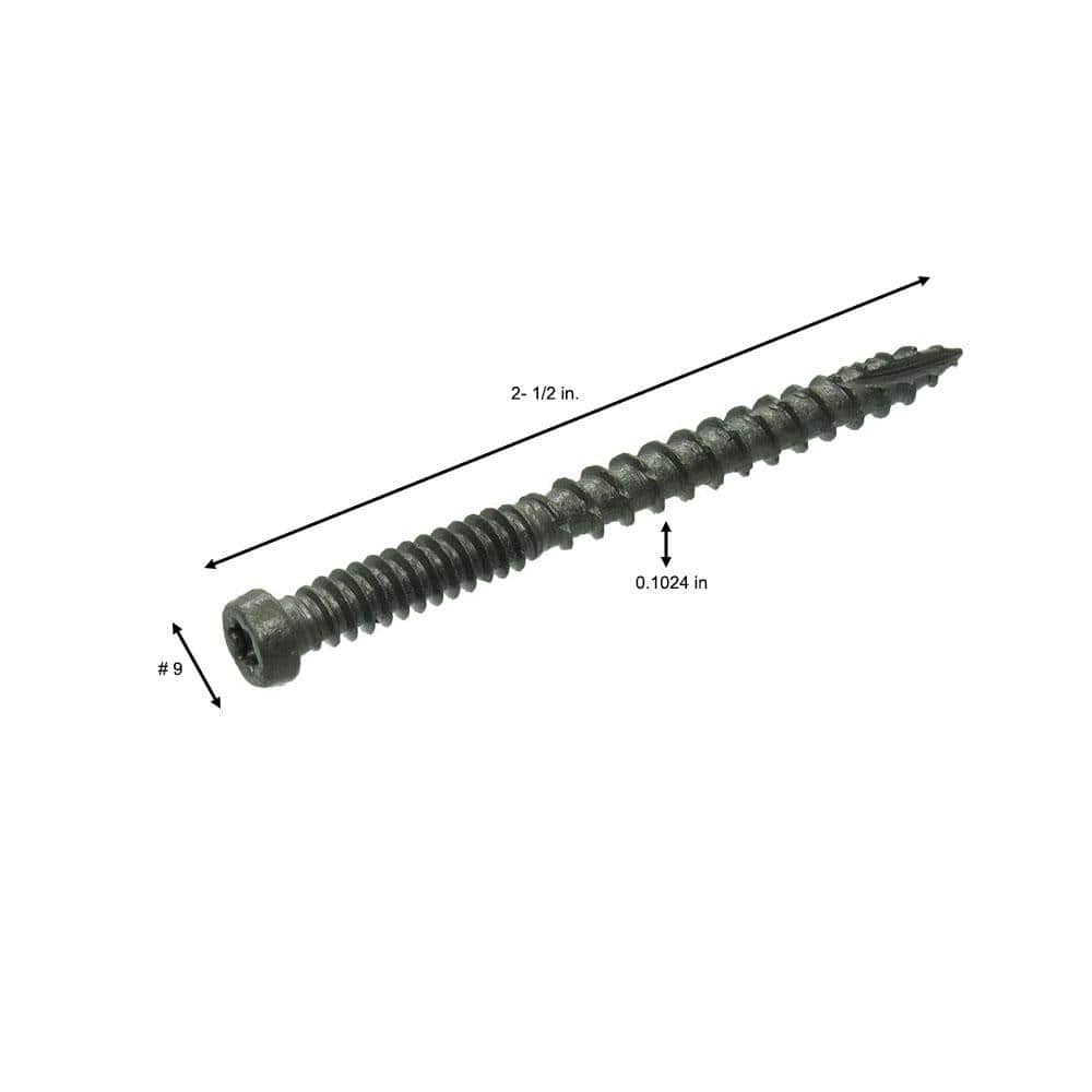 DECKMATE #9 x 2-1/2 in. Gray Star-Drive Pan-Head Coarse Composite Deck Screw 10 lbs. box (729 pcs)