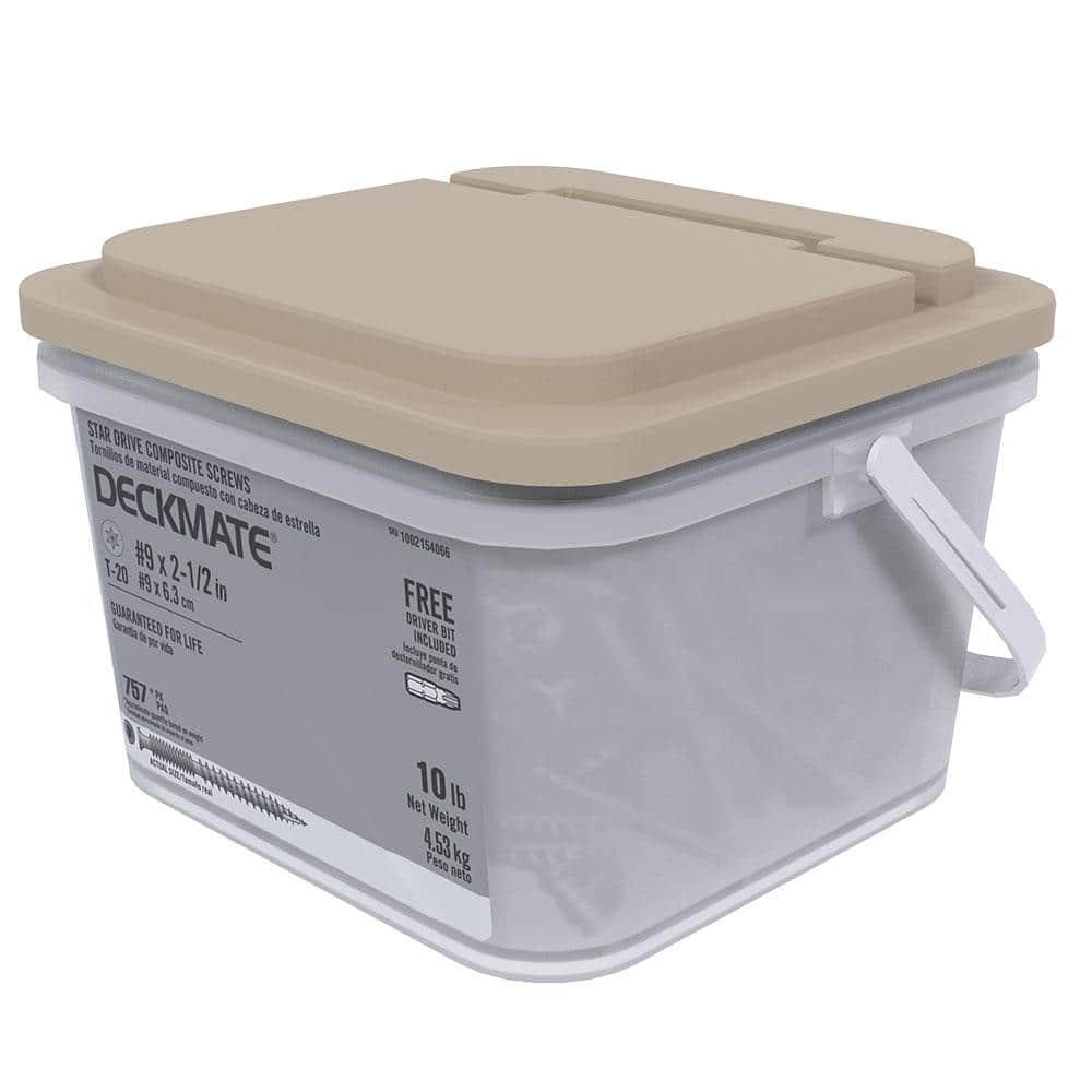 DECKMATE #9 x 2-1/2 in. Gray Star-Drive Pan-Head Coarse Composite Deck Screw 10 lbs. box (729 pcs)