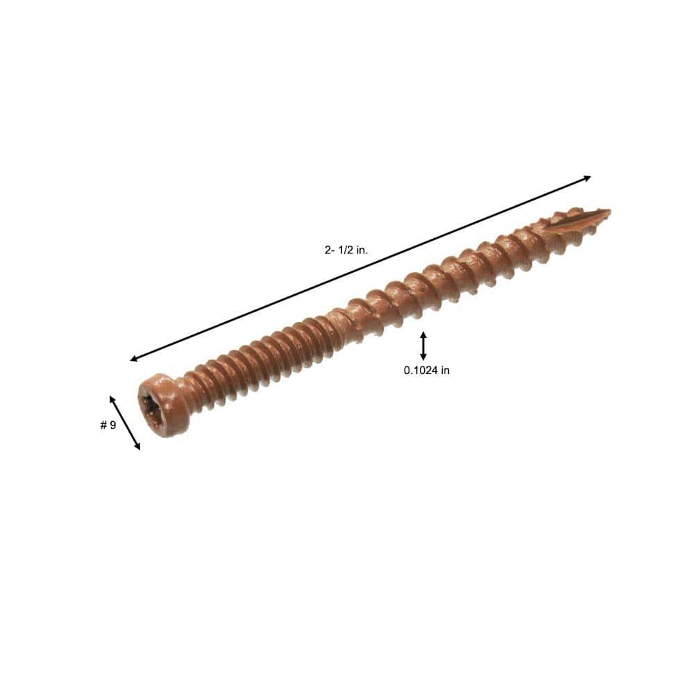 DECKMATE #9 x 2-1/2 in. Self-Starting Star-Drive Bugle Head Red Composite Deck Screws 1 lbs. box(73 pcs)