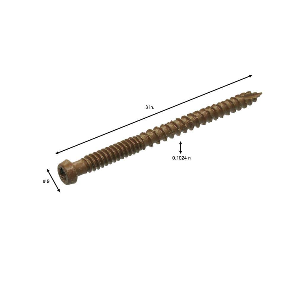 DECKMATE #9 x 3 in. Self-Starting Star-Drive Bugle Head Brown Composite Deck Screws (1 lb./65 pcs)
