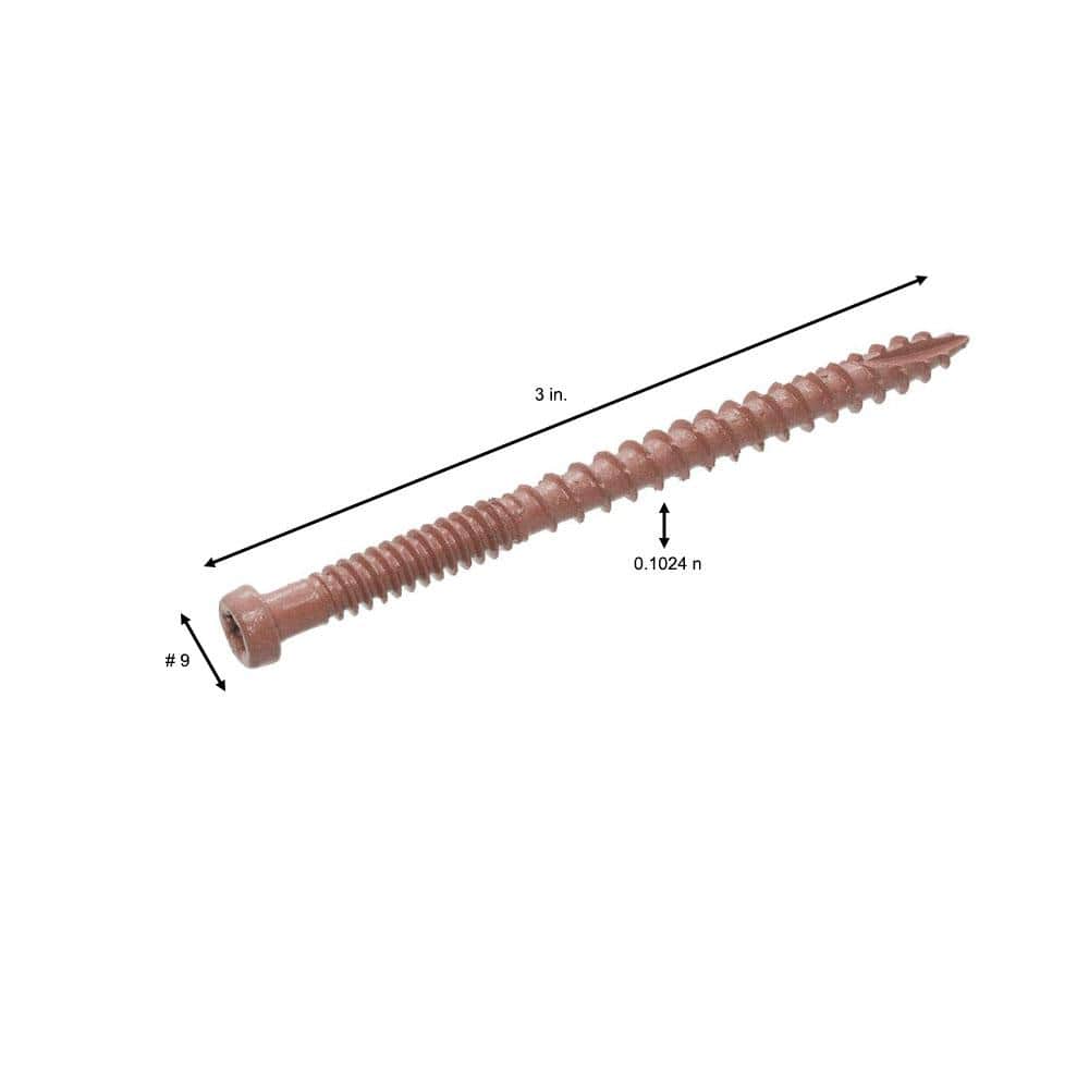 DECKMATE #9 x 3 in. Self-Starting Star-Drive Bugle Head Red Composite Deck Screws 5 lbs. box (325 pcs)