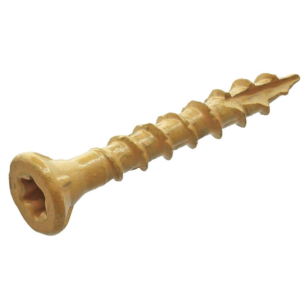 DECKMATE #8 x 1-1/4 in. Tan Exterior Self-Starting Star Drive Flat Head Wood Screws 5 lbs box (325 pcs)