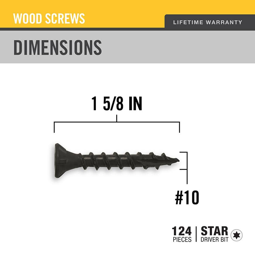 DECKMATE #8 1-5/8 in. Black Exterior Self-Starting Star Drive Flat Head Deck Screw 1 lb.-Box (124-Piece)