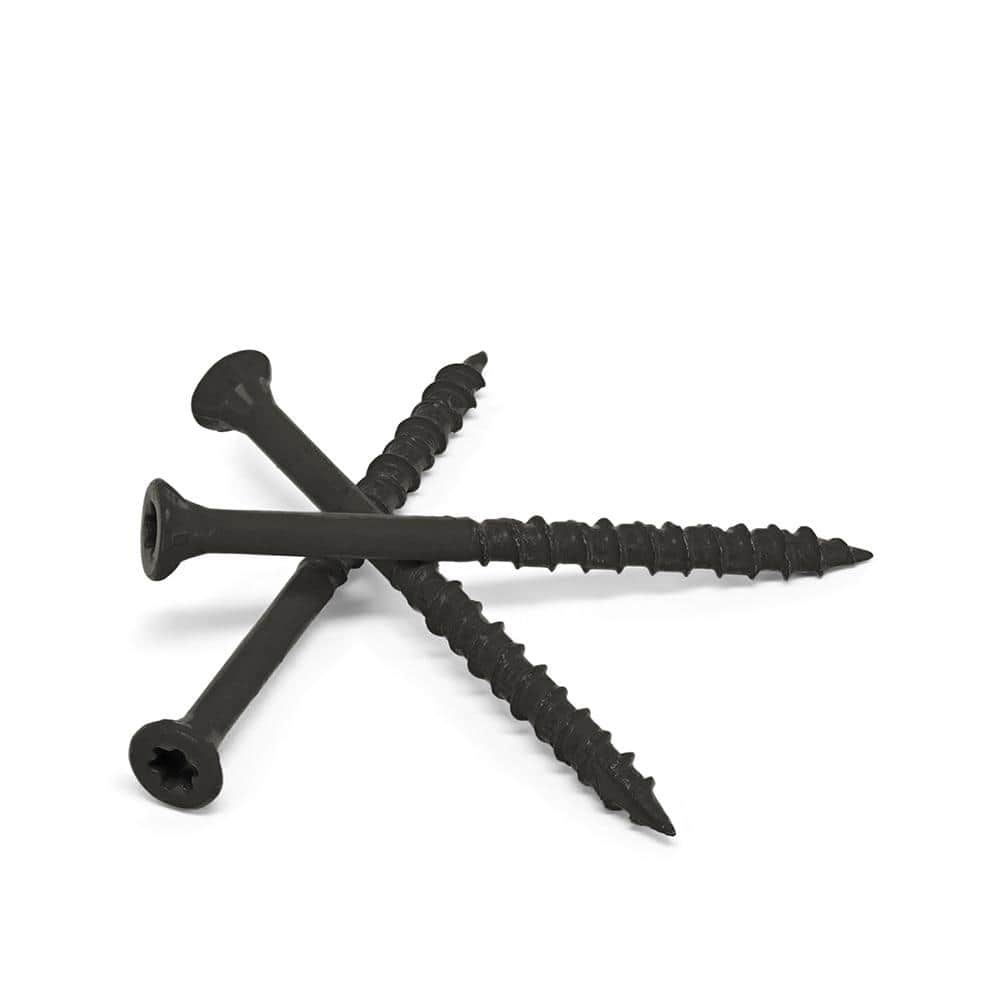 DECKMATE #9 x 3 in. Black Exterior Self-Starting Star Drive Flat Head Deck Screw 1 lb.-Box (73-Piece)